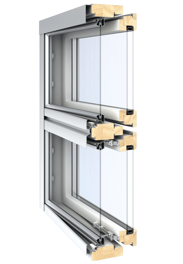 Fenestra kaksipuitteinen puualumiini ikkuna PASSIVE