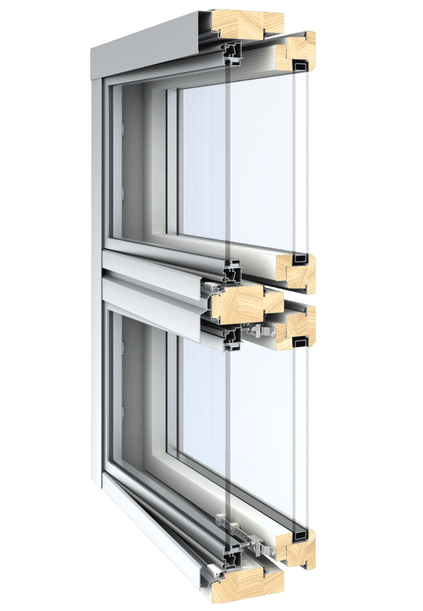 Fenestra kaksipuitteinen puualumiini ikkuna PASSIVE PLANO