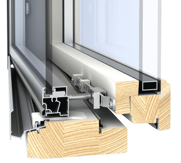 Fenestra kaksipuitteinen puualumiini ikkuna PASSIVE PLANO